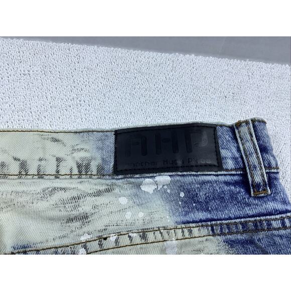 Another Hype Piece AHP Ripped Skinny Distressed Jeans Paint Splatter Mens 36x32 - Picture 11 of 12